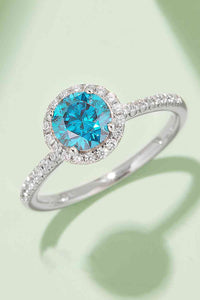 Thumbnail for 1 Carat Moissanite 925 Sterling Silver Halo Ring