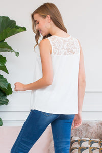 Thumbnail for Riah Fashion - Sleeveless Lace Detail Top - 1 COLOR -