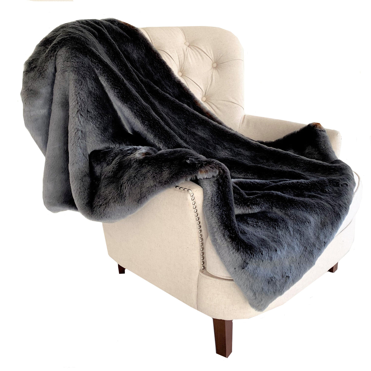 Two Tone Gray/Amber Handmade Luxury Throw With Floral Backing - 14 SIZES -