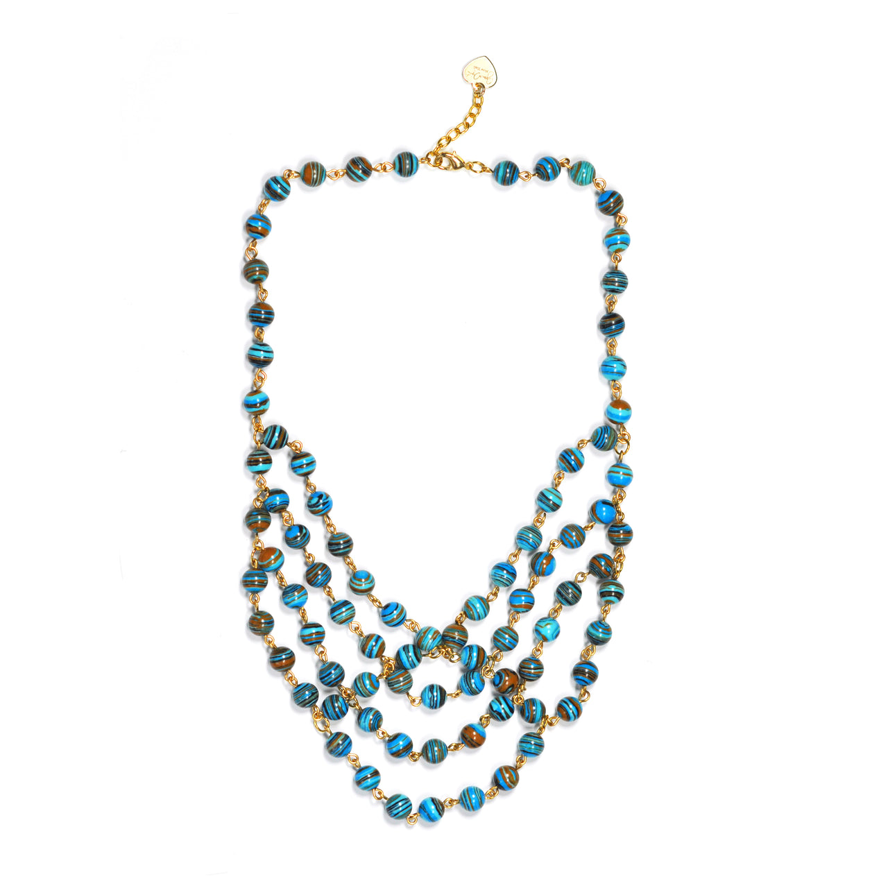 Gena Myint - Stripe Turquoise Statement Necklace -