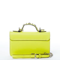 Thumbnail for The Hollywood Bright Yellow Studded Leather Crossbody Bag -