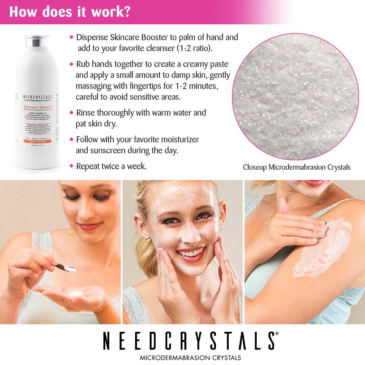 NeedCrystals - Microdermabrasion Crystals 8 Oz. / 227 G. DIY Face Scrub With Vitamin C. -