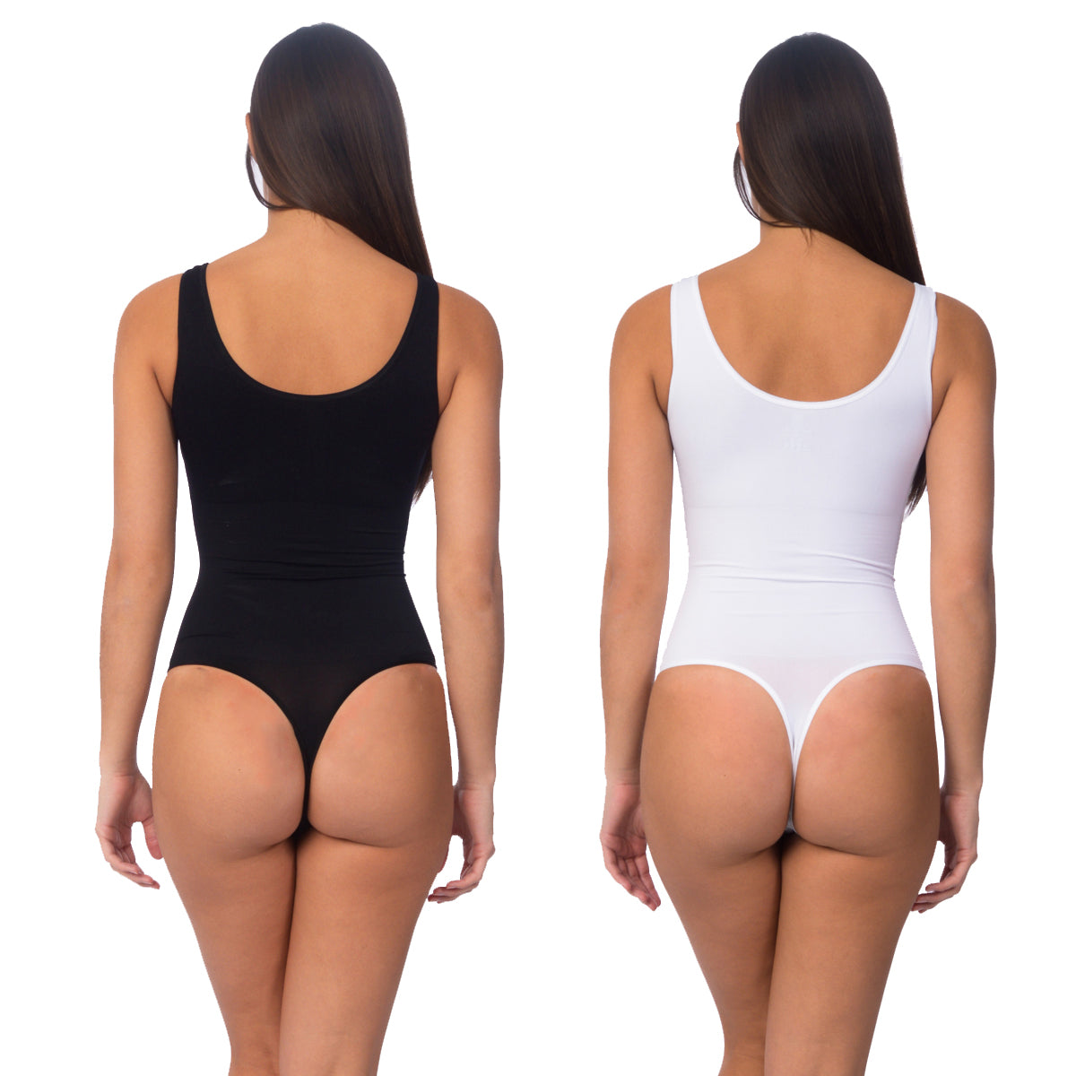 Seamless Shaping Bodysuit With Thong Bottom 2 Pack - 2 PCS. -