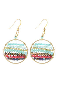 Thumbnail for Mixed Beads Drop Earrings - 4 COLORS -