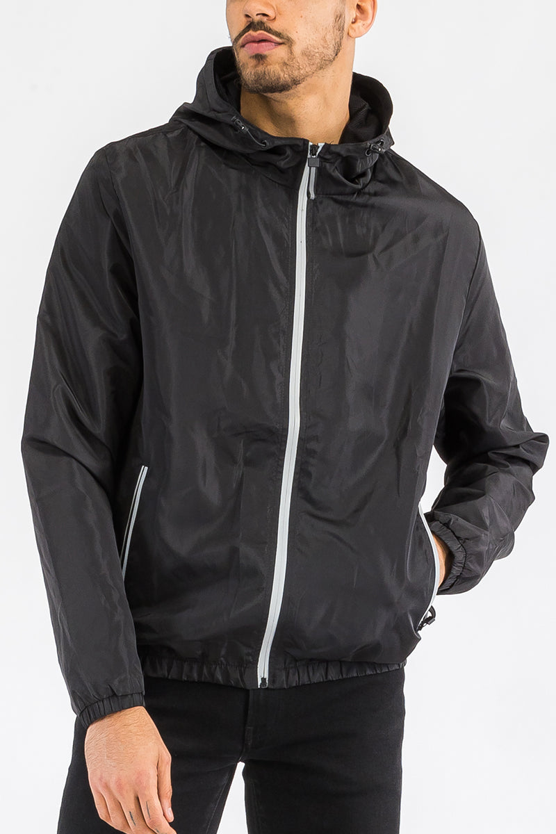 Waterproof Reflective Zipper Windbreaker - 4 COLORS -