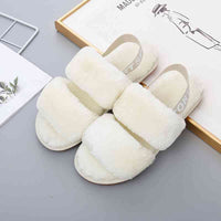 Thumbnail for Faux Fur Open Toe Slippers - T - 10 COLORS/PATTERNS -