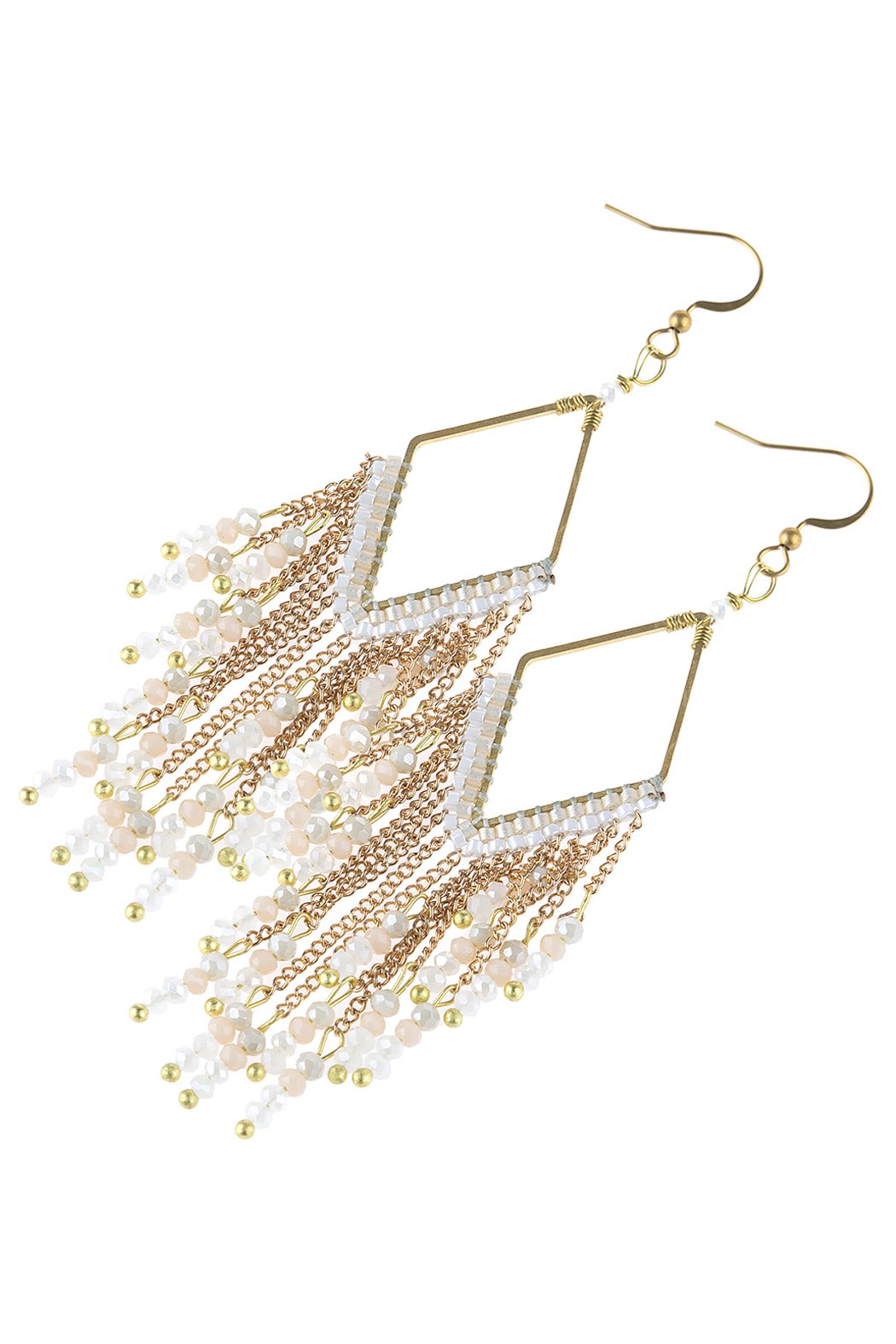 Riah Fashion - Dangle Beaded Earrings - 4 COLORS -