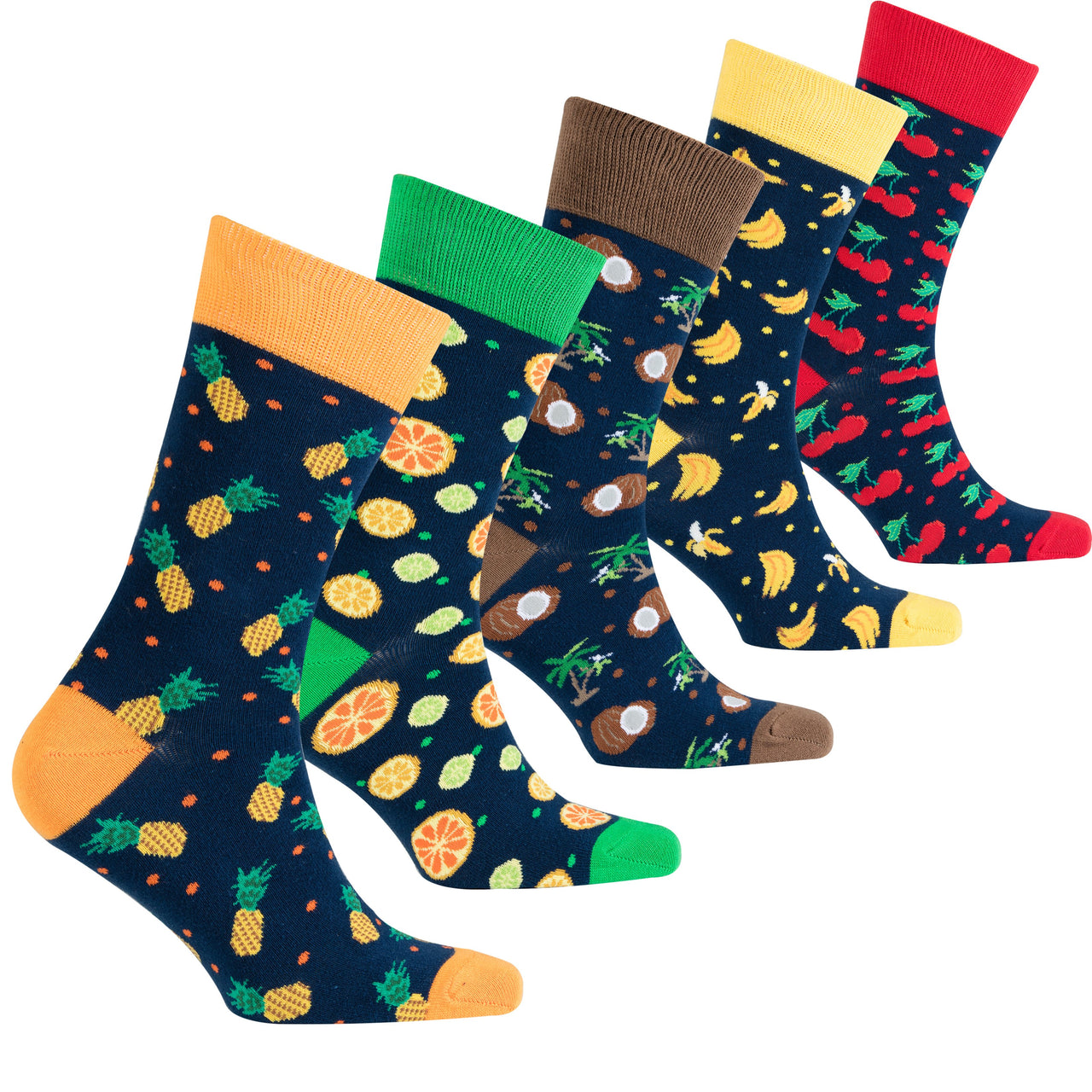 Men's Cheerful Fruits Socks - 5 PACK -