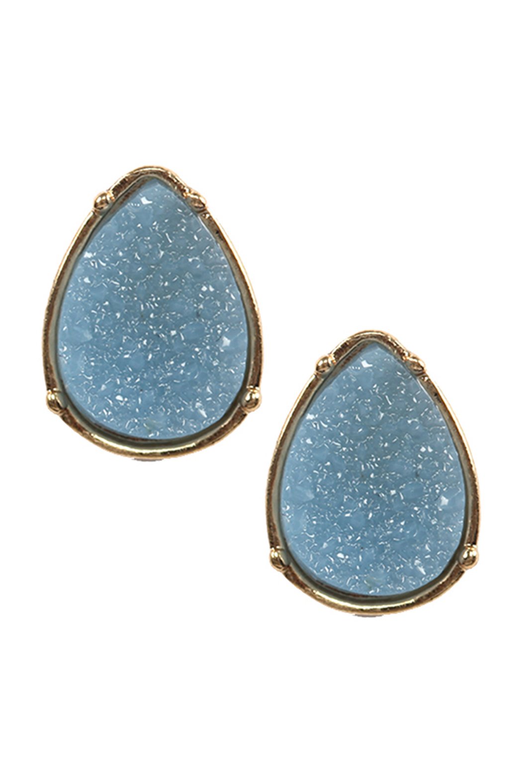 Druzy Teardrop Post Earrings - 17 COLORS -