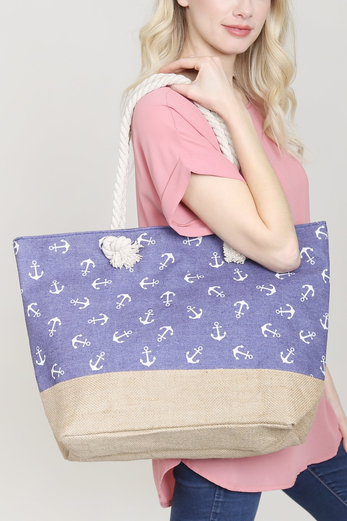 Anchor Print Tote Bags - 8 COLOR STYLES -