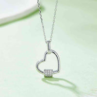 Thumbnail for Moissanite 925 Sterling Silver Heart Shape Necklace