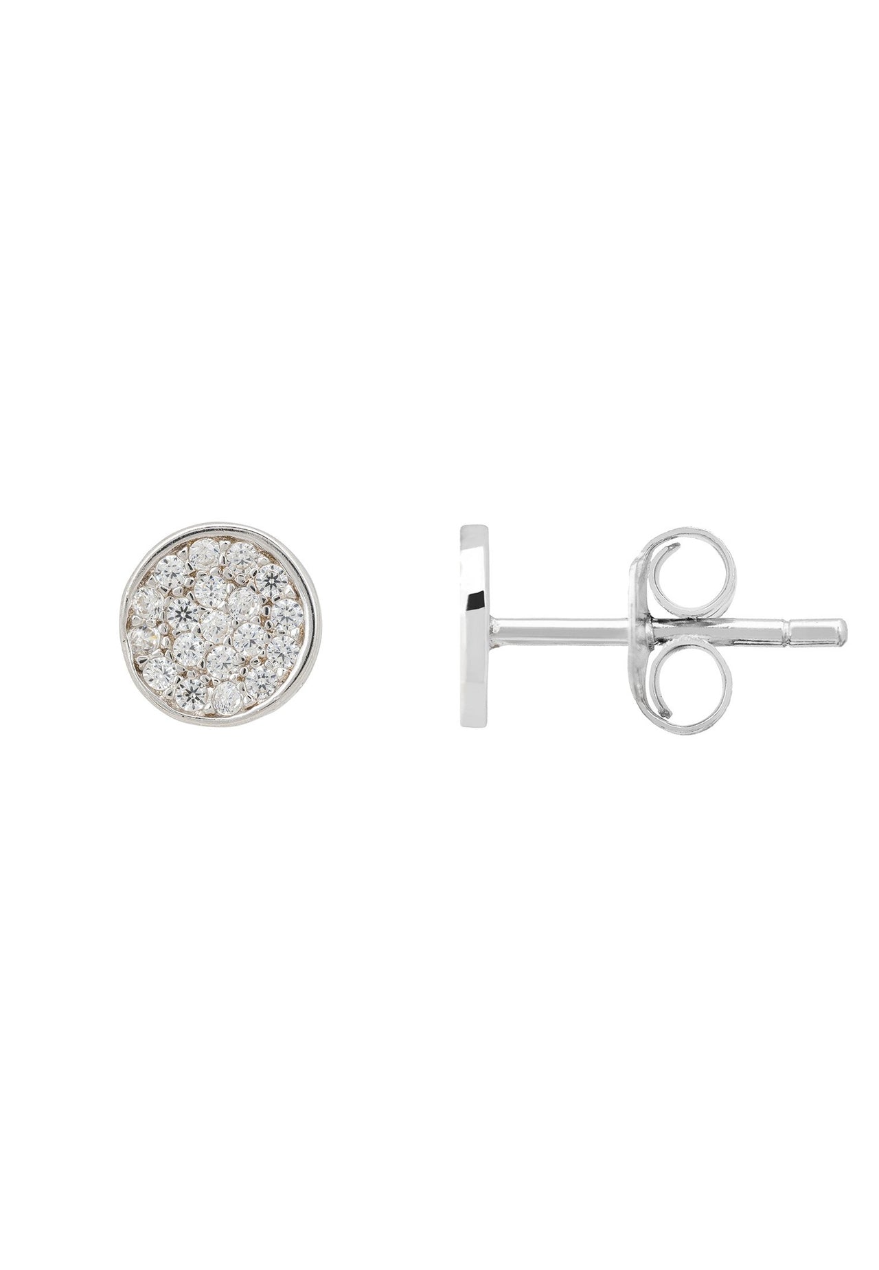 LATELITA - Sparkling Disc Mini Stud Earring Silver -