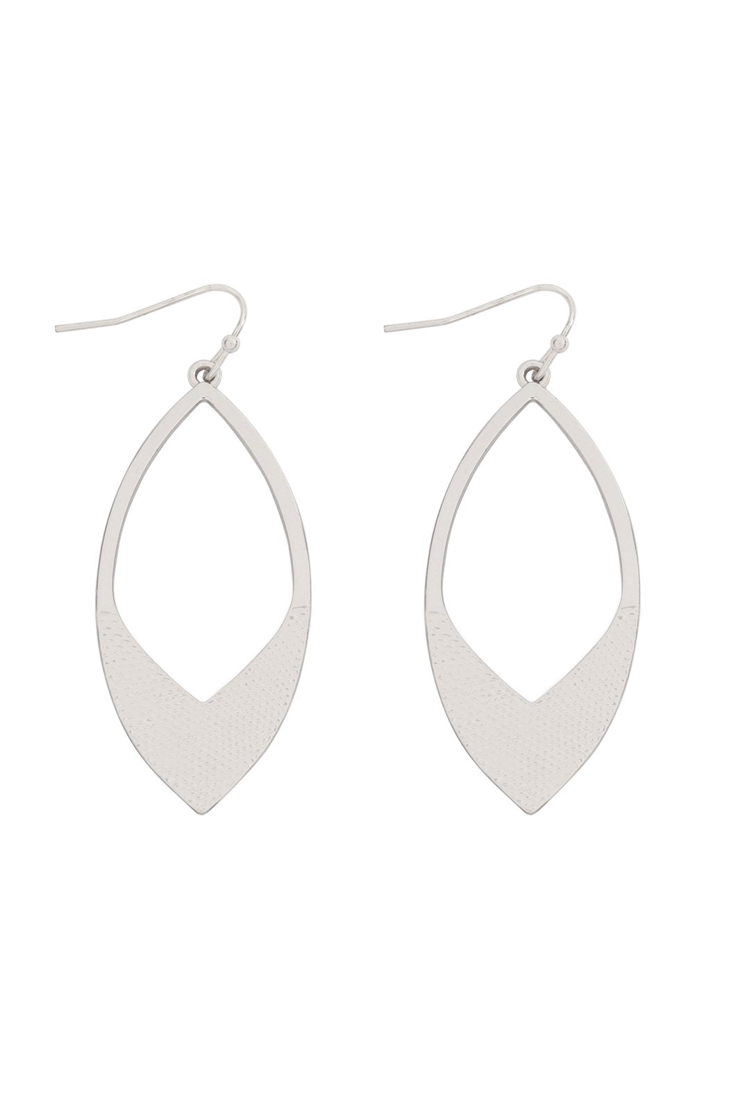 Cast Pinched Marquise Hook Earrings - 3 FINISHES -