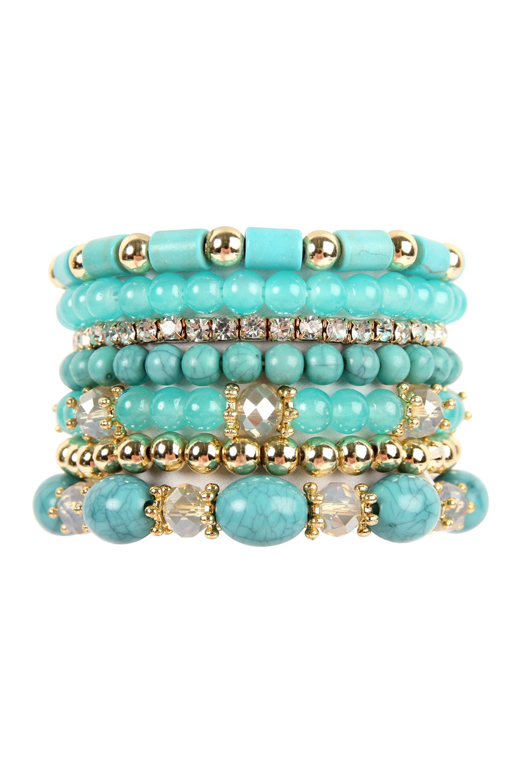 Riah Fashion -  - Multibead Stackable Bracelet - 7 COLORS -