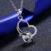 Thumbnail for 2 Carat Moissanite Heart 925 Sterling Silver Necklace