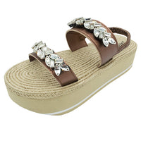 Thumbnail for SAND BY SAYA N.Y. - Greenwich - Crystal Rhine Stone Embellished Waterproof Espadrille Platform - 2 COLORS -