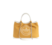 Thumbnail for GUNAS NEW YORK - RUTH - Yellow Vegan Canvas Tote  / comes with make-up bag & dust pouch - 1 COLOR -