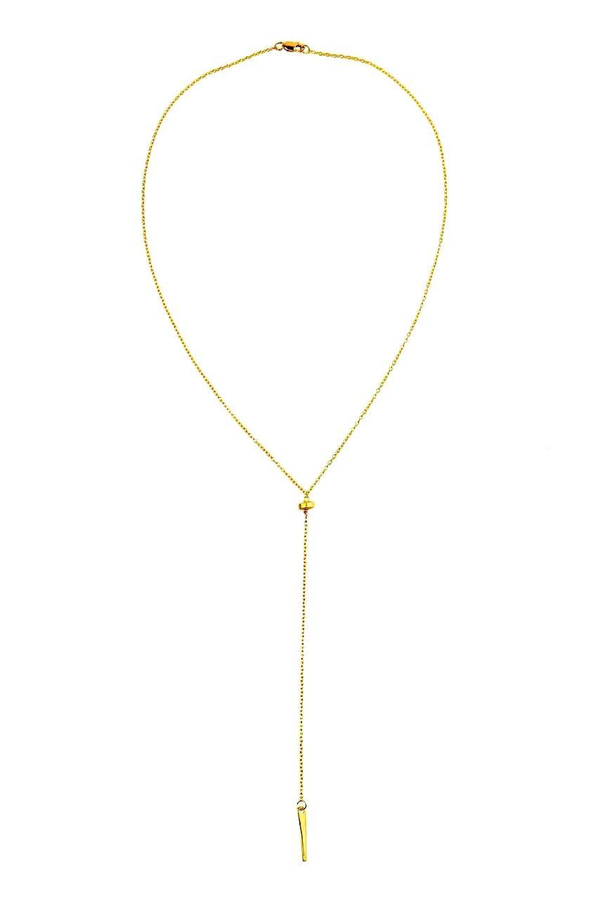 Alicia Marilyn - Y Necklace W/ Spike Pendant - Gold Vermeil -