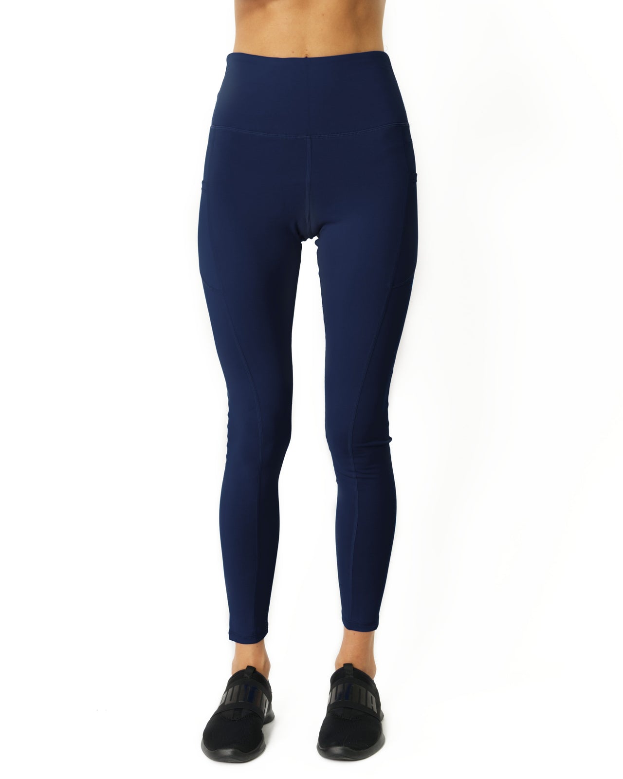 Savoy - High Waisted Yoga Leggings with pocket - Navy Blue - 1 COLOR -