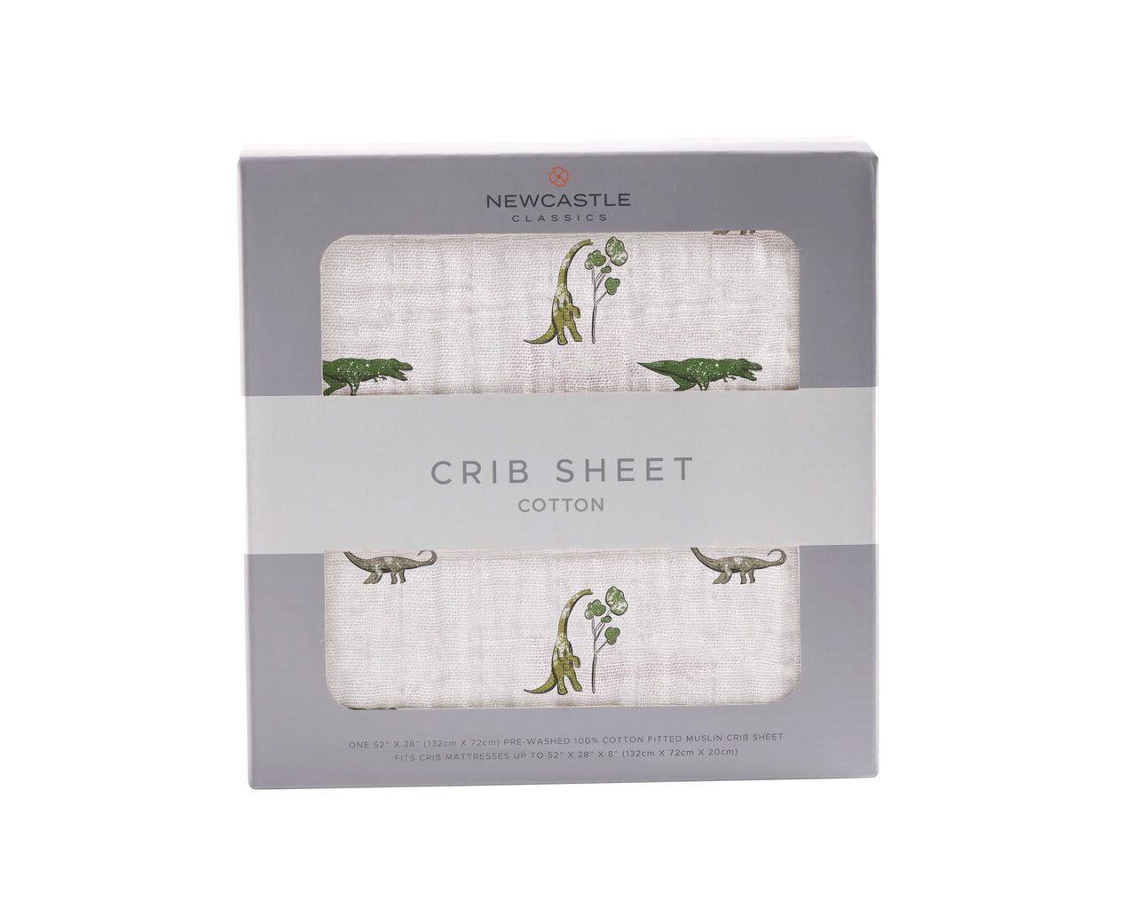 Newcastle - Dino Days Cotton Muslin Crib Sheet -