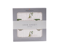 Thumbnail for Newcastle - Dino Days Cotton Muslin Crib Sheet -