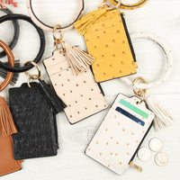 Thumbnail for Riah Fashion - Ostrich Id Card Keychain - 5 COLORS -