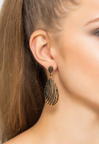 Thumbnail for LATELITA - Vortex Teardrop Earring Black Cz -