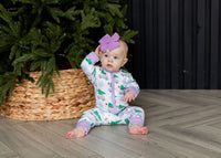 Thumbnail for Eclipse Kids - Tree-Mendous Christmas - Purple - Long Sleeve Zipper Sleep Romper -