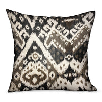 Thumbnail for Amare Dream Brown Ikat Luxury Outdoor/Indoor Throw Pillow - 6 SIZES -