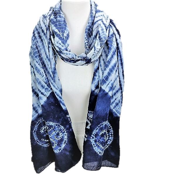 OMSutra - Savasana Indigo Dyed Long Scarf for Mothers Day Gifts - 1 COLOR -