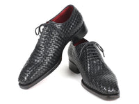 Thumbnail for Paul Parkman - Men's Black Woven Leather Oxfords -