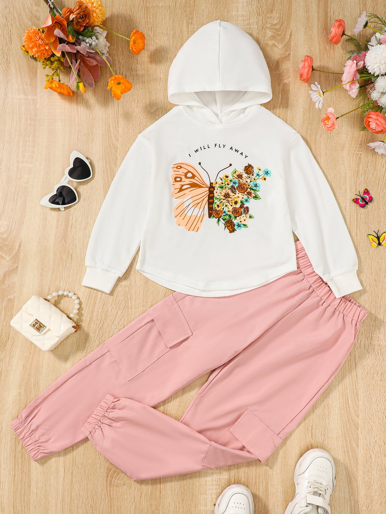 I WILL FLY AWAY Graphic Hoodie and Joggers Set - 2 PCS. - T - 1 COLOR -