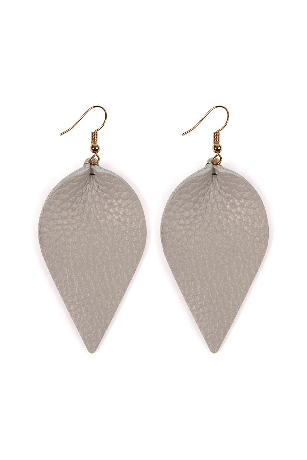 Teardrop Shape Pinched Leather Earrings - 18 COLORS -