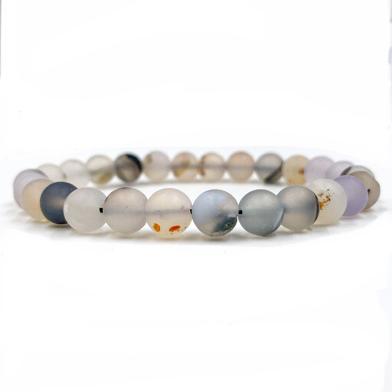 Union - Milky White Agate Gemstone Beaded Bracelet -