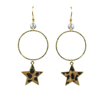 Thumbnail for Gena Myint - Leopard Print Star Earrings -