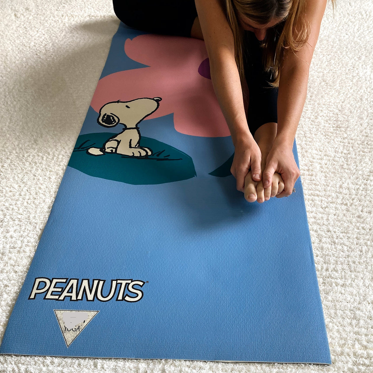 Ascend Yoga Mat Peanuts Snoopy Flower Blue Mat -