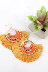 Thumbnail for Riah Fashion - Classic Fan Tassel Earrings - 7 COLORS -