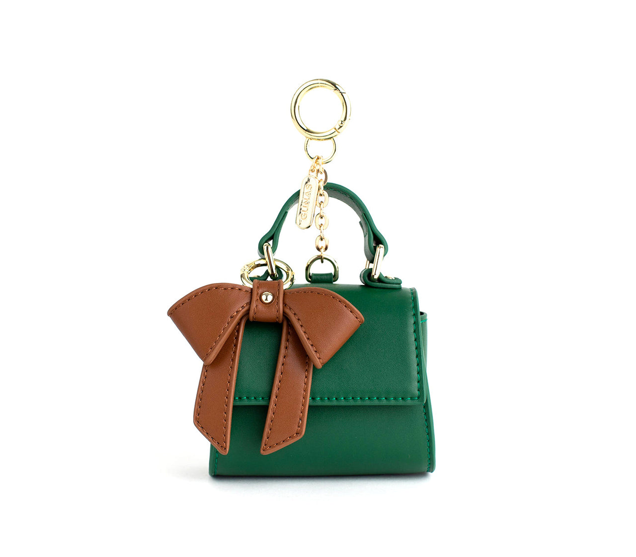 GUNAS NEW YORK - Cottontail Mini - Green Vegan Leather Bag KEYCHAIN - ACTUAL MINI PURSE! -