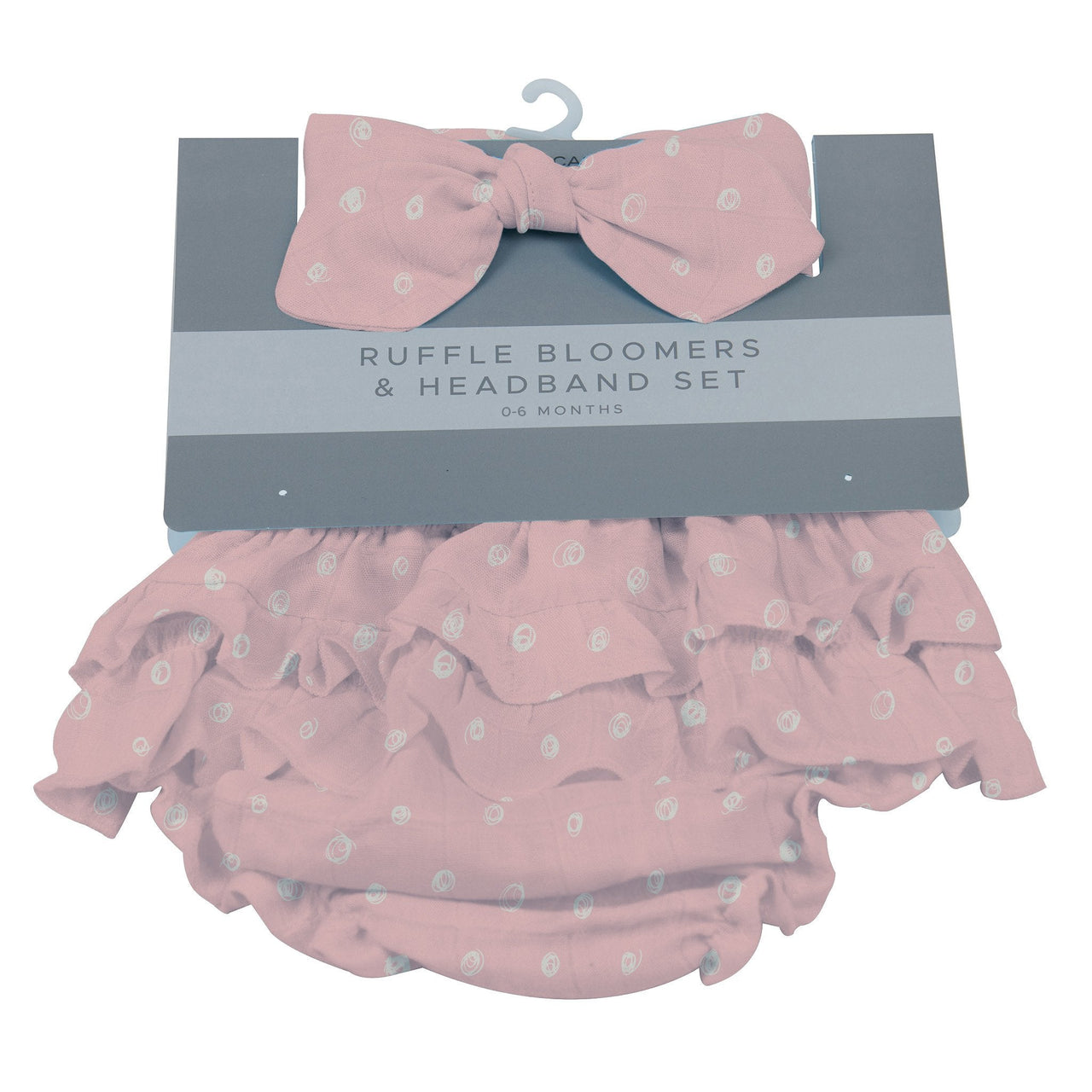 Pink Pearl Polka Dot Ruffle Bloomers and Headband Set -