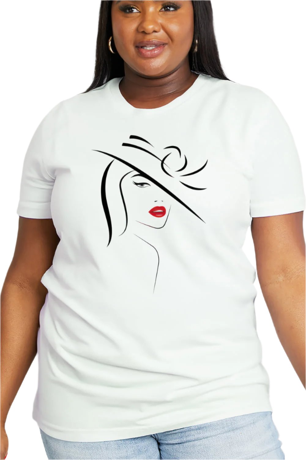 Simply Love Full Size Figure Graphic Cotton Tee - T - 1 COLOR -