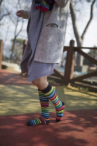 Thumbnail for Women's Splashy Stripe Knee High Socks - 1 COLOR -