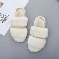 Thumbnail for Faux Fur Open Toe Slippers - T - 10 COLORS/PATTERNS -