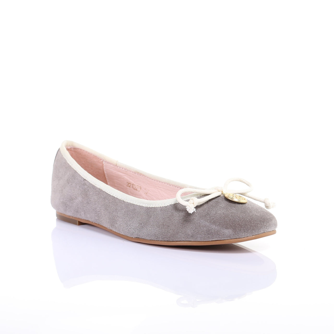 Bow Suede Ballerina (Grey) -