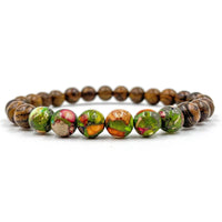 Thumbnail for Grove - Rainbow Jasper & Tigerskin Sandalwood Mala Beaded Bracelet -