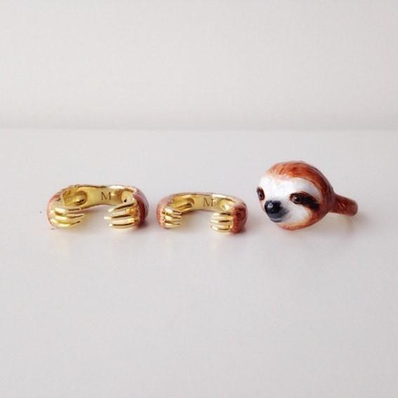 Mary Lou Store - ADJUSTABLE Orange Sloth Ring - 3 PCS. -