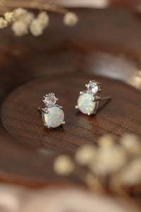 Thumbnail for 4-Prong Opal Stud Earrings - T - 2 COLORS -