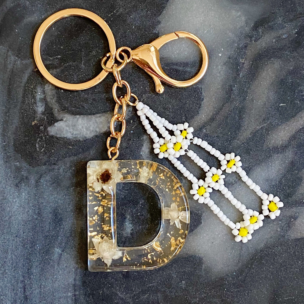 Ellison & Young - Baby Daisy Initial Key Chain - 20 LETTERS - FIND YOURS! -