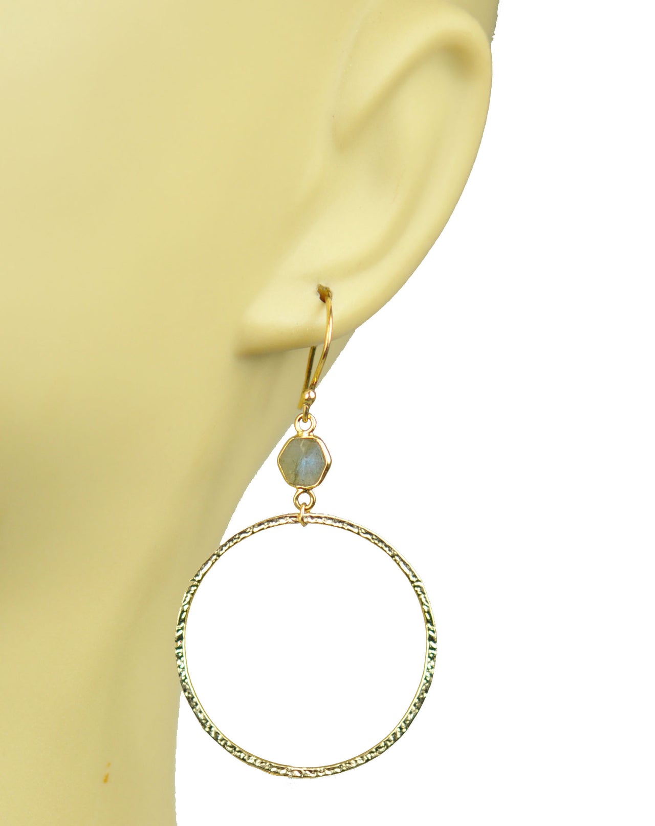 Gena Myint - Labradorite Bezel Circle Earrings -