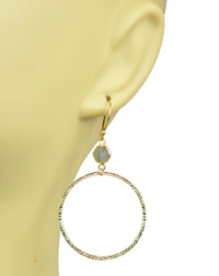 Thumbnail for Gena Myint - Labradorite Bezel Circle Earrings -