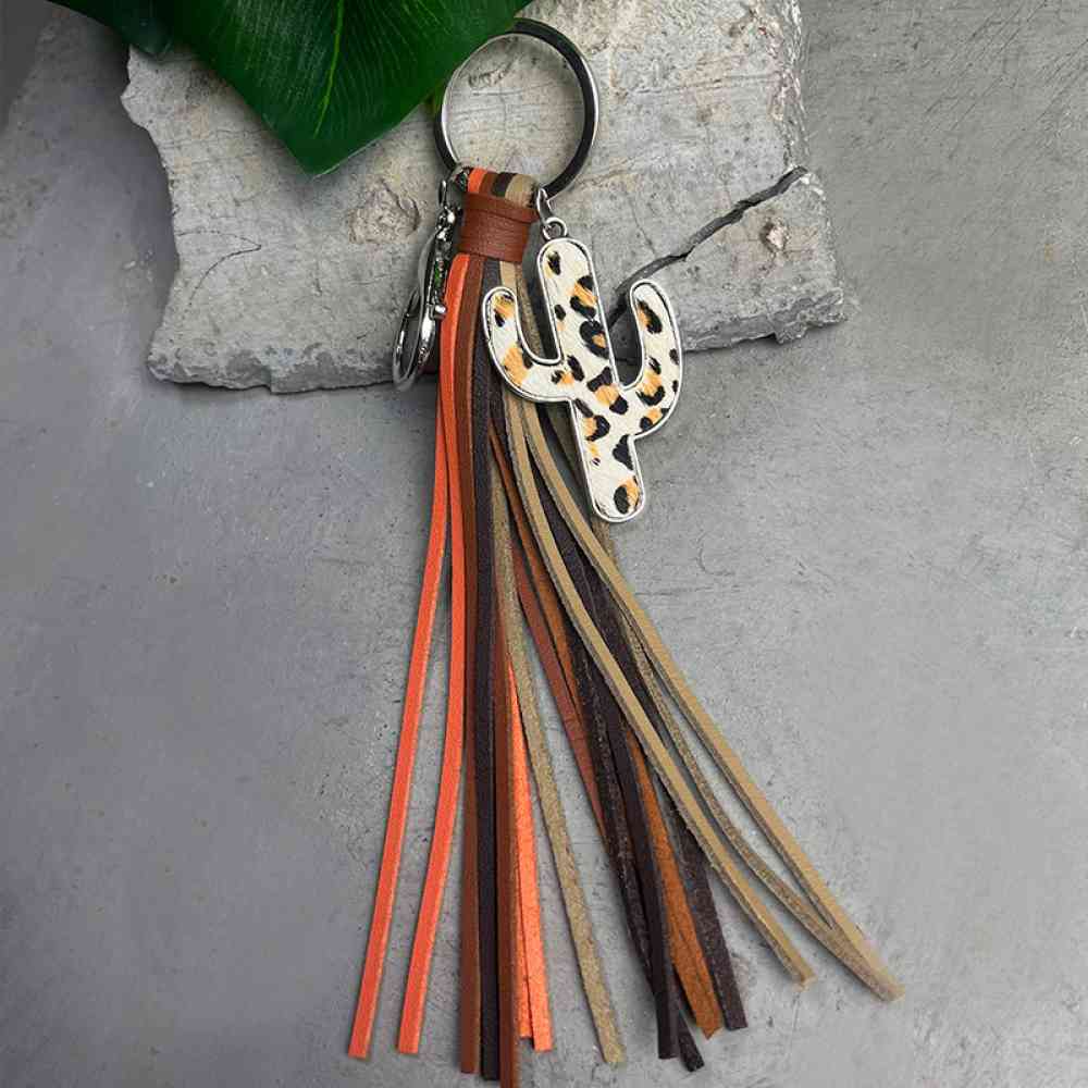 Cactus Keychain with Tassel - 8.7" - T - 5 STYLES -